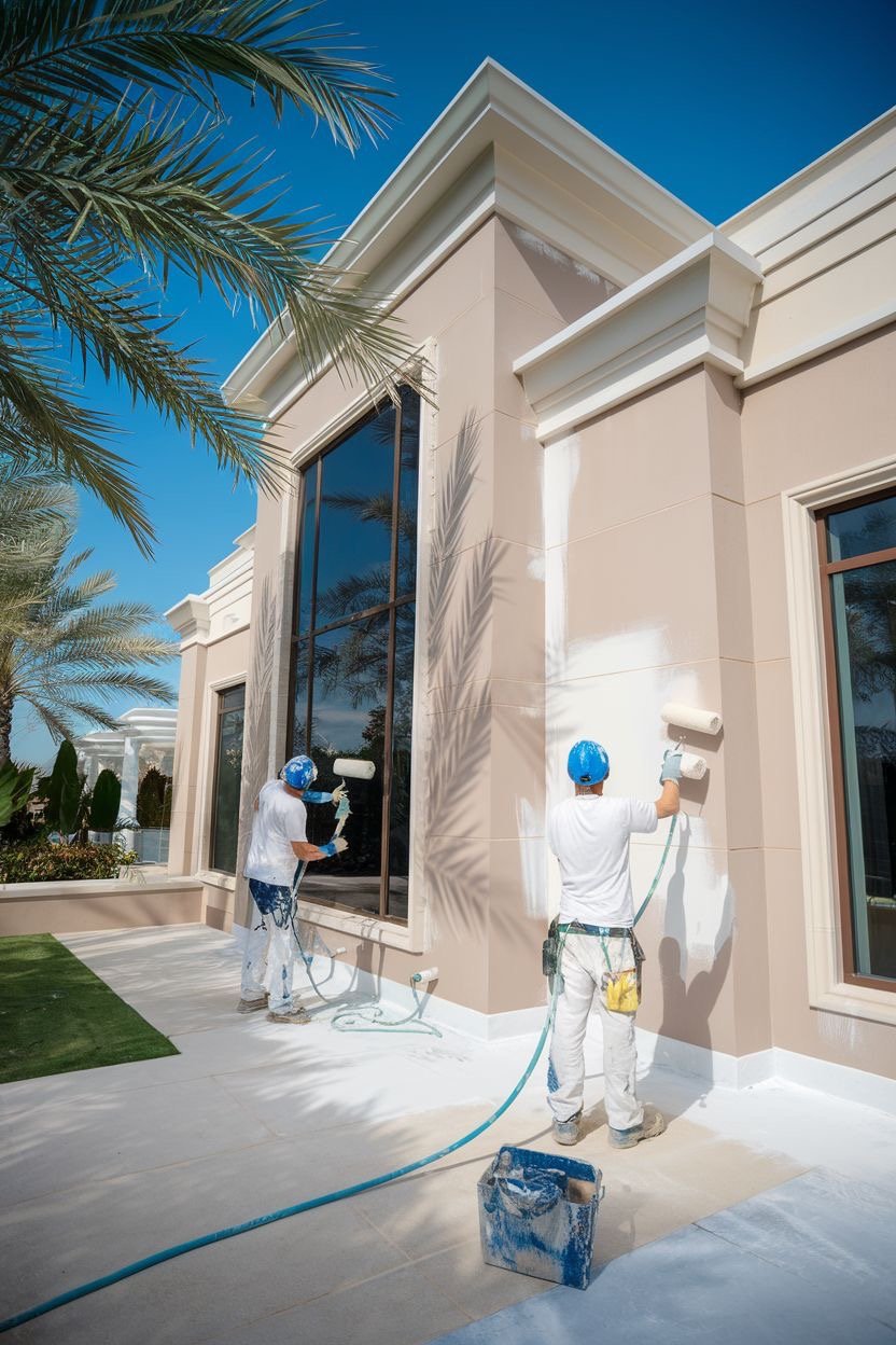 تجديد دهانات واجهات الفلل في الجبيل | معالجة التقشر واختيار الأصباغ الخارجية