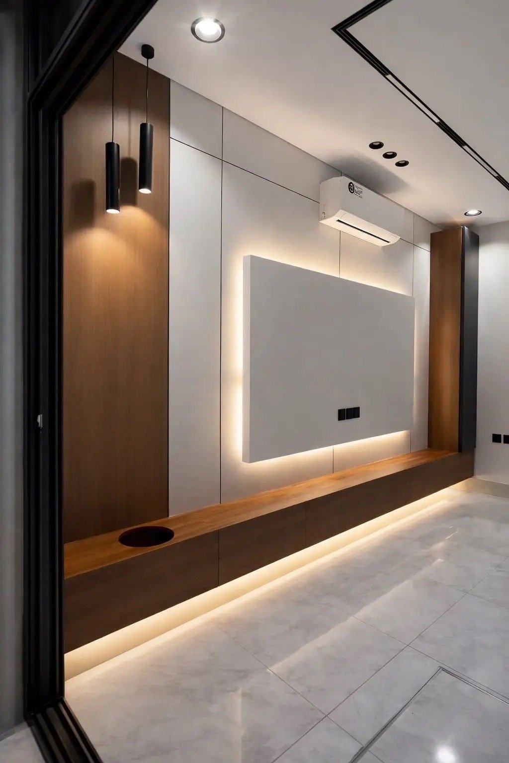 تفصيل ديكور شاشة تلفزيون في الدمام | تصميم جدار شاشة مودرن حسب المقاس