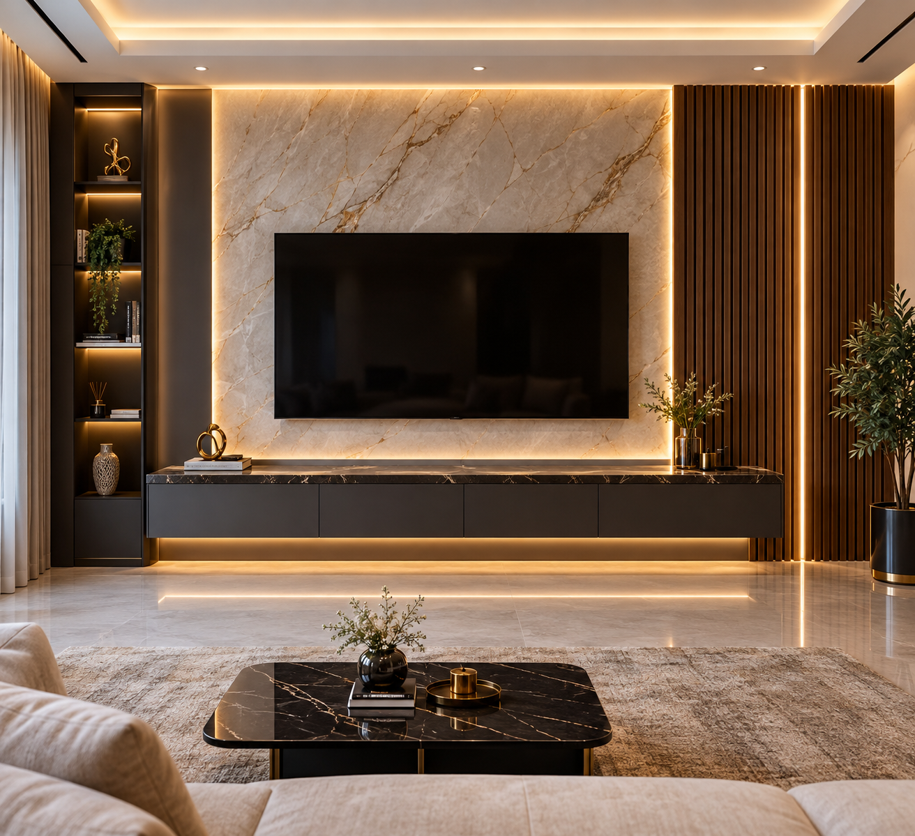  ديكورات شاشات التلفزيون في الدمام والخبر والقطيف والجبيل وبقيق – تصاميم عصرية وفخمة
